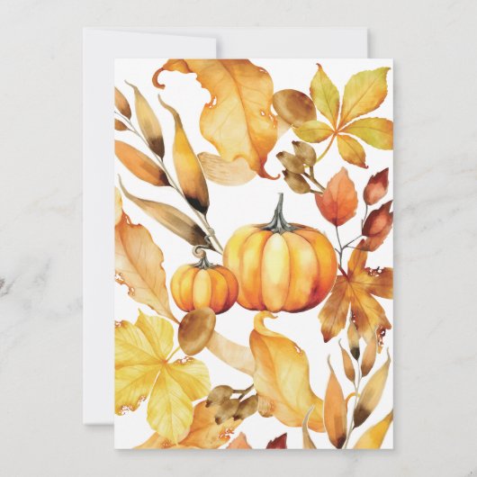 Fall Thanksgiving Dinner Invitation 招待状 (裏面)