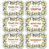Fall Thanksgiving Fun Cheerful CC0144 Party Set シール (正面)
