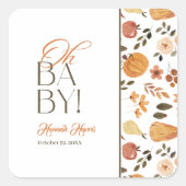Fall Theme Baby Shower  スクエアシール (正面)