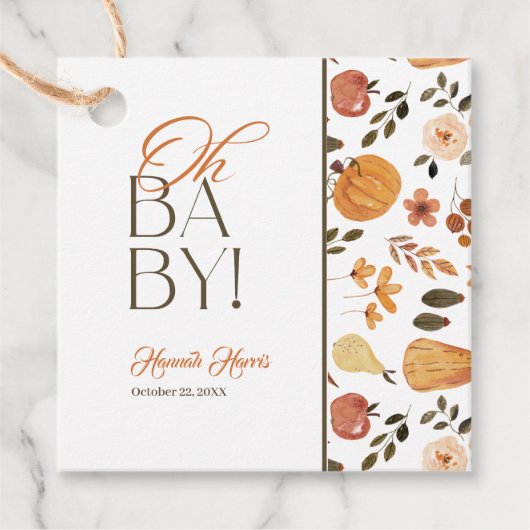 Fall Theme Baby Shower  フェイバータグ (正面)