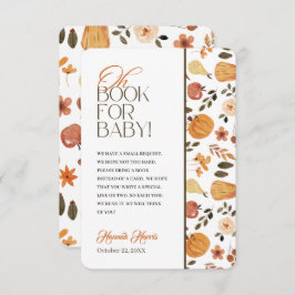 Fall Theme Baby Shower Book Enclosure Card 招待状
