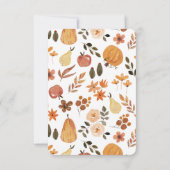 Fall Theme Baby Shower Book Enclosure Card 招待状 (裏面)