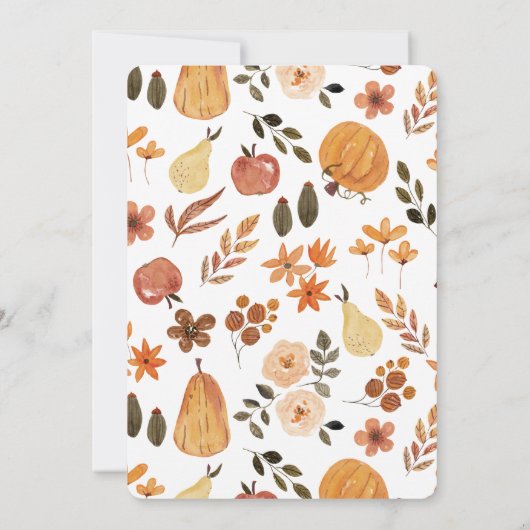 Fall Theme Baby Shower Invitation 招待状 (裏面)