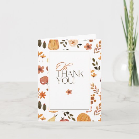 Fall Theme Baby Shower Thank You Card サンキューカード (正面)