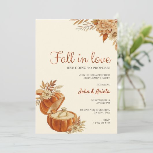 Fall themed engagement party Invitation 招待状 (スタンド正面)