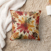 Fall / Tie Dye /  Bullseye Leaves クッション (ブランケット)