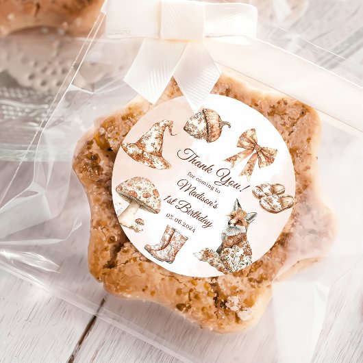 Fall Toile De Jouy Woodland Theme  ラウンドシール