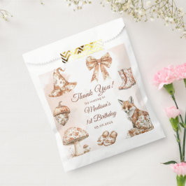 Fall Toile De Jouy Woodland Theme Birthday Party フェイバーバッグ