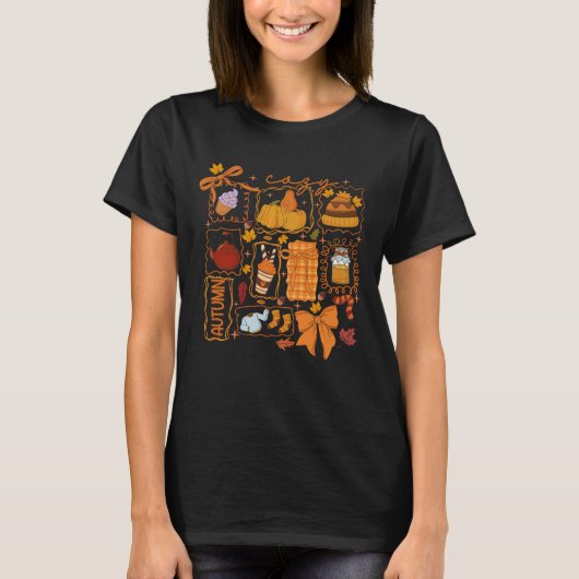 Fall Vibes Autumn Lover Cozy Season Pumpkin Spice  Tシャツ (正面)