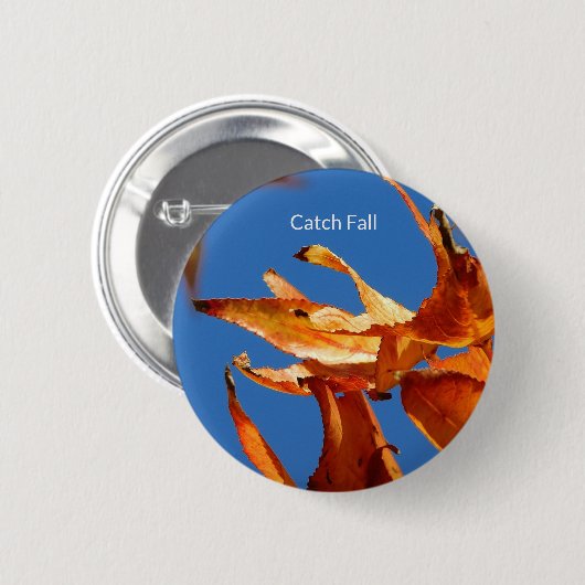 Fall Vibes Button – Autumn Leaves Design 缶バッジ (正面&裏面)