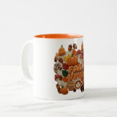 Fall Vibes Mug, Fall 2D Puff Coffee ツートーンマグカップ (正面左)