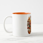 Fall Vibes Mug, Fall 2D Puff Coffee ツートーンマグカップ (左)