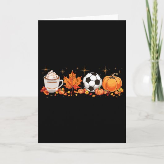 Fall Vibes Pumpkin Spice Soccer Halloween Autumn L カード (正面)