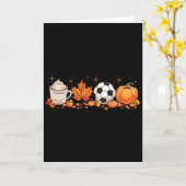 Fall Vibes Pumpkin Spice Soccer Halloween Autumn L カード (黄色い花)