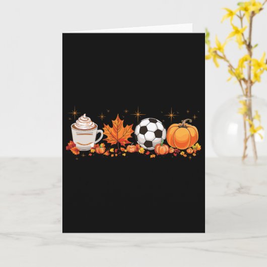 Fall Vibes Pumpkin Spice Soccer Halloween Autumn L カード (黄色い花)