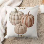 Fall vibes pumpkin Throw Pillow クッション (ブランケット)