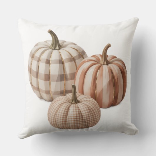 Fall vibes pumpkin Throw Pillow クッション (裏面)