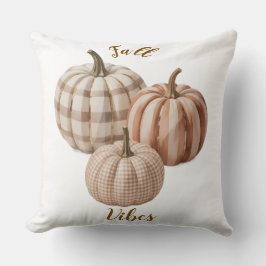 Fall vibes pumpkin Throw Pillow クッション