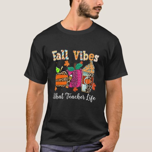 Fall Vibes & That Teacher Life Apple Pencil Pumpki Tシャツ (正面)