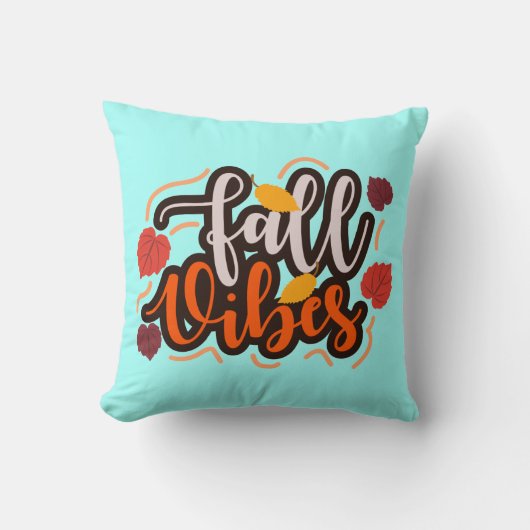 Fall Vibes Throw Pillow クッション (正面)