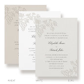 Fall Vineyard Modern Classic Winery Wheat Wedding 招待状