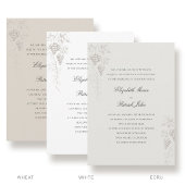 Fall Vineyard Winery Modern Classic Pearl Wedding 招待状