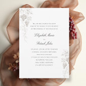 Fall Vineyard Winery Modern Classic Pearl Wedding 招待状