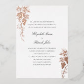 Fall Vineyard Winery Modern Classic Pearl Wedding 箔招待状 (正面)