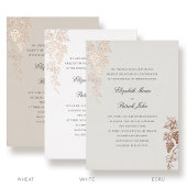 Fall Vineyard Winery Modern Classic Pearl Wedding 箔招待状