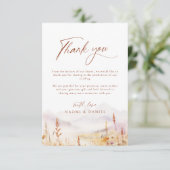 Fall Watercolor Wildflower Mountain Rustic Wedding サンキューカード (スタンド正面)