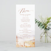 Fall Watercolor Wildflower Mountain Rustic Wedding メニュー (スタンド正面)