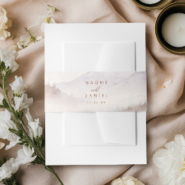 Fall Watercolor Wildflower Mountain Rustic Wedding 招待状ベリーバンド