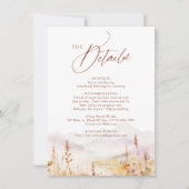 Fall Watercolor Wildflower Rustic QR code Details ノートカード (正面)