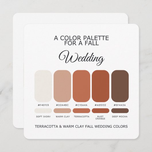 Fall Wedding Color Palette 2026 Card 招待状 (正面/裏面)