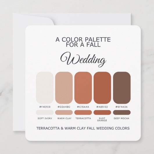 Fall Wedding Color Palette 2026 Card 招待状 (正面)