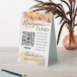 Fall Wedding Colors Reception Venmo Code  テーブルテントサイン<br><div class="desc">Paying via Venmo is a fun way for wedding guests to gift money for your wedding honeymoon. Include this Venmo sign as part of your fall wedding decorations. A polite and fun way of asking for money during your wedding shower or reception. Add your own Venmo QR code image to...</div>