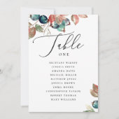 Fall Wedding Seating Chart | Watercolor Botanical 招待状 (正面)