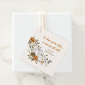 Fall Wedding Throw Blanket Creme Floral Pumpkin フェイバータグ (インサイチュ)