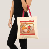 Fall Weekend Tote Bag – Cozy Seasonal Shopper トートバッグ (正面(商品))
