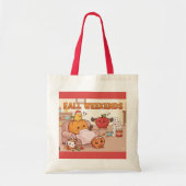 Fall Weekend Tote Bag – Cozy Seasonal Shopper トートバッグ (正面)