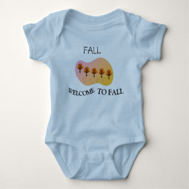 Fall Welcome To Fall Baby Light Blue Bodysuit ベビーボディスーツ