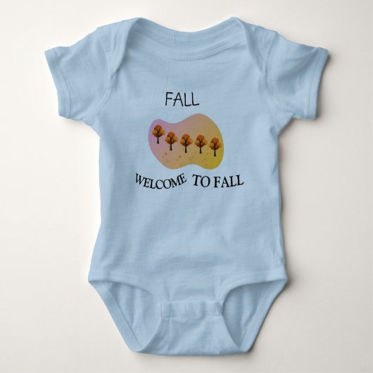 Fall Welcome To Fall Baby Light Blue Bodysuit ベビーボディスーツ (正面)