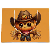 Fall Western Scarecrow  ラージペーパーバッグ (正面)
