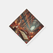 Fall Whimsigoth Enchanted Library Découpage スタンダードカクテルナプキン (角)