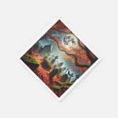 Fall Whimsigoth Misty Moonlight Cemetery Découpage スタンダードカクテルナプキン (角)