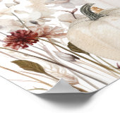 Fall Wildflower Baby Shower Welcome Sign ポスター (角)