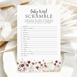 Fall Wildflower Baby Shower Word Scramble Game