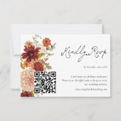 Fall Wildflower Boho QR Code Rsvp Card (正面)