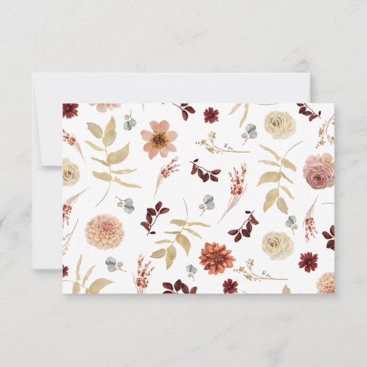 Fall Wildflower Boho QR Code Rsvp Card (裏面)
