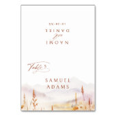 Fall Wildflower Mountain Foldable Place Card テーブルナンバー (正面)